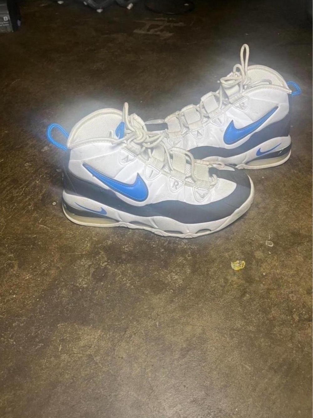 Nike Kids White and Blue High-Top Sneakers